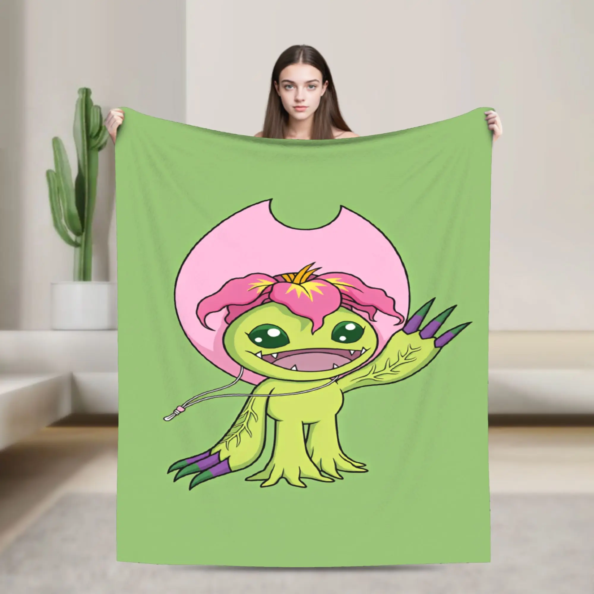 Digimon Pink Crest Banner Super Warm Blanket  Kids Adult Plush Throw Blanket Novelty Bedroom Flannel Bedspread Sofa Bed Cover