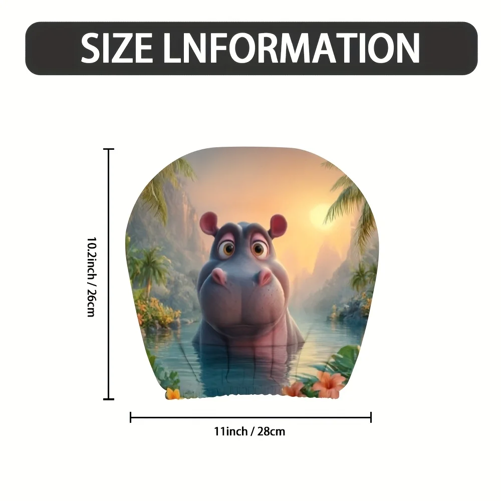 Cute Hippo in a Tropical Water Setting Car Headrest Covers Perfect for Universal Seat Protection Excellent Gift for The New Year
