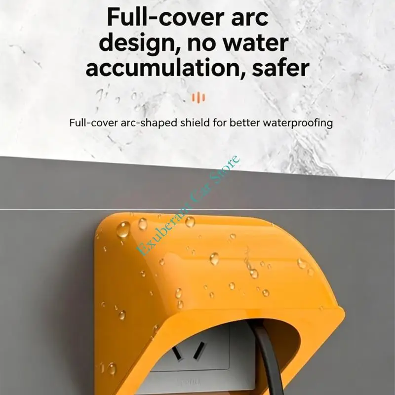 Outdoor Outlet Rain Cover Stretchable Weatherproof Hood with Plastic Shell for 86 Type Electric Plug Charging Socket