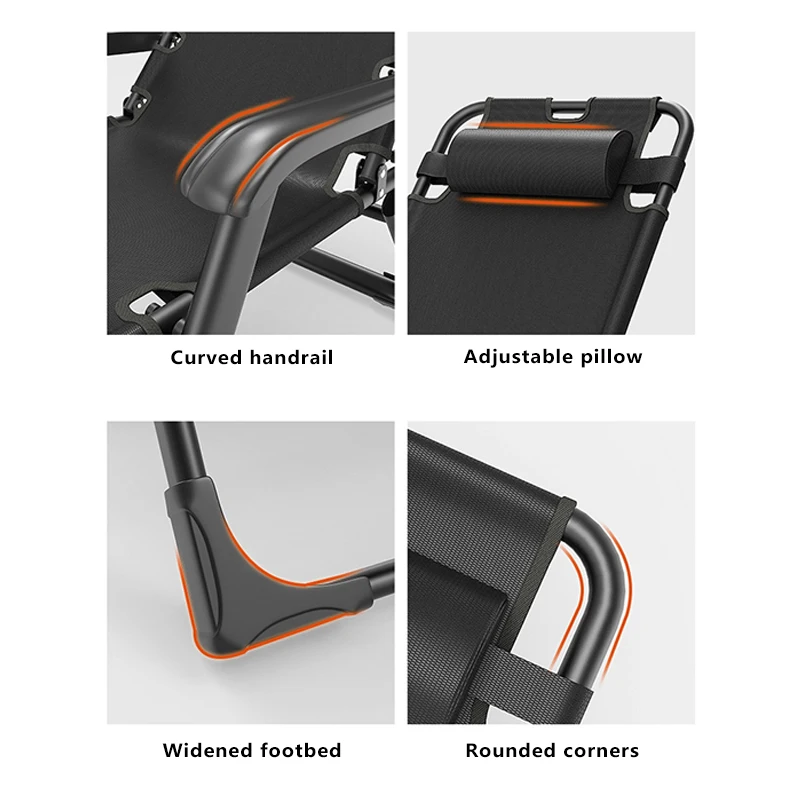 Portable folding bed office lunch break leisure backrest bed backrest chair office living room lazy person folding bed