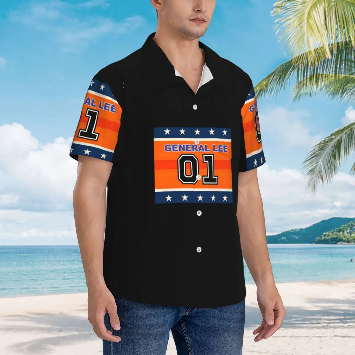 

DukesOfHazzardGoodRacingCar01General LeeHawaiiShirts FashionМужская рубашка с коротким рукавом для летаПляжМужские шлепанцы