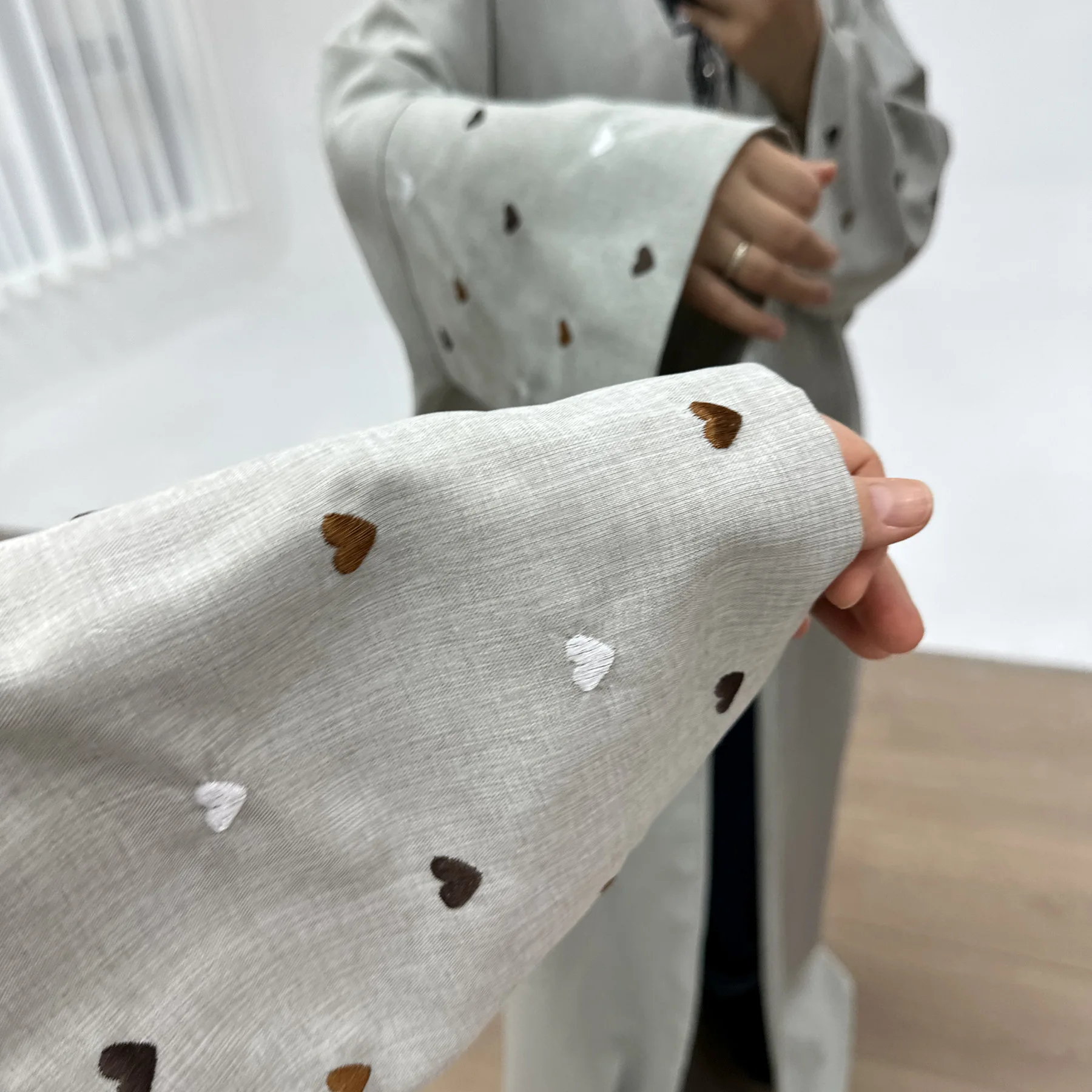 Heart Embroidery Open Abaya 2025 Kimono Coat Muslim Women Dress Islamic Modest Clothing Ramadan Eid Cardigan Kaftan Dubai Robe