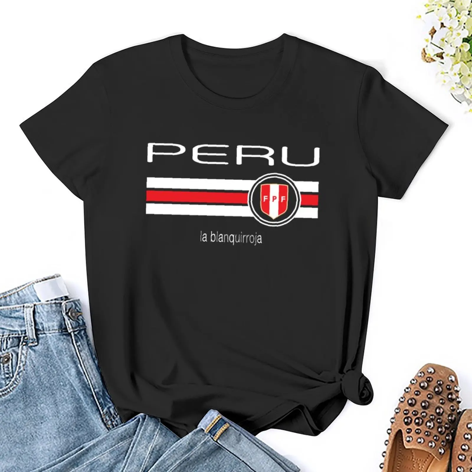 Piłka nożna-Peru (dom czerwony) t-shirt letnie ubrania bluzka w rozmiarze plus size t-shirt sukienka dla kobiet sexy