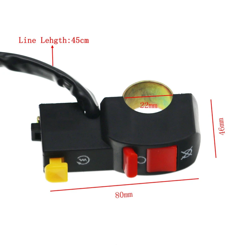 LMoDri Motorcycle Handlebar Electric Starter Stop ATV Flameout Switch 4 Wire Connection Horn Light Switches