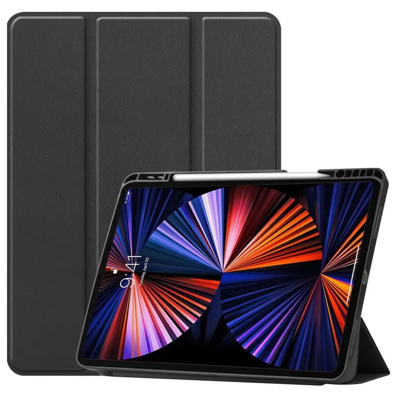 

Чехол для iPad Pro 11 12,9 2021, с держателем для карандашей, окрашенная кожа, задняя крышка из ТПУ, смарт-чехол для Funda iPad Pro 11 12 9, чехол 2021 2020