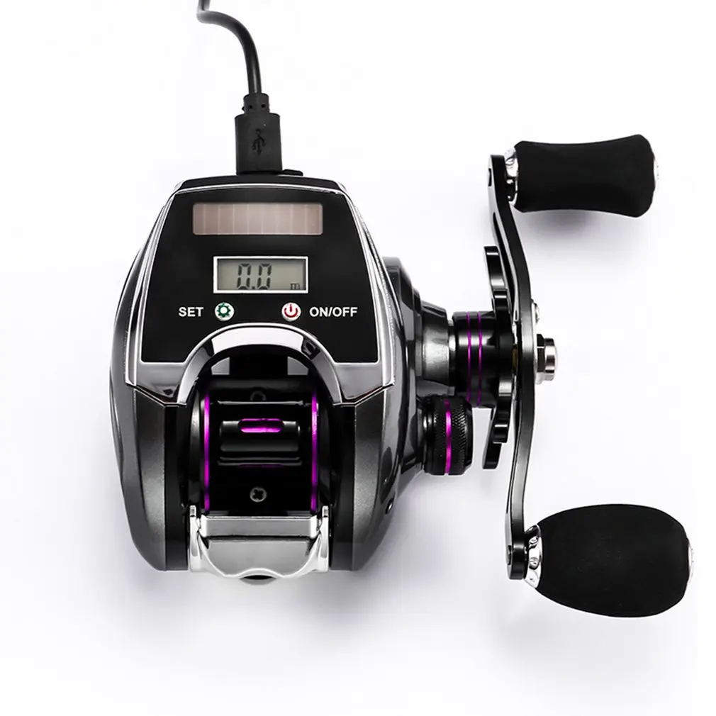 

Electronic Fishing Reel Counter Digital Display Baitcasting Reel 8:1 Speed Profile Counter Trolling Fishing Reel Right-handed