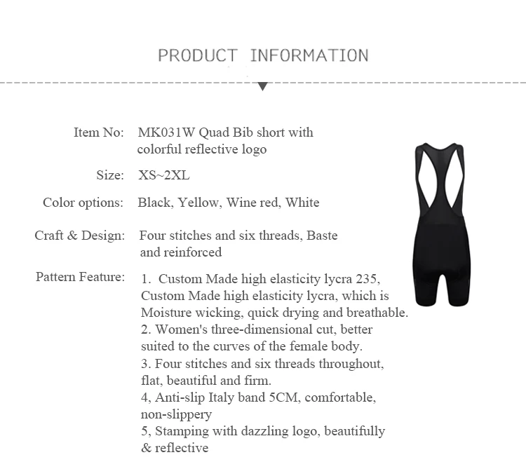 Mcycle Nahtlose gepolsterte Fahrrad-Trägerhose für Damen, atmungsaktiv, schnell trocknend, Sport-Shorts, anpassbare Fahrrad-Strumpfhose im Großhandel – Detail 3