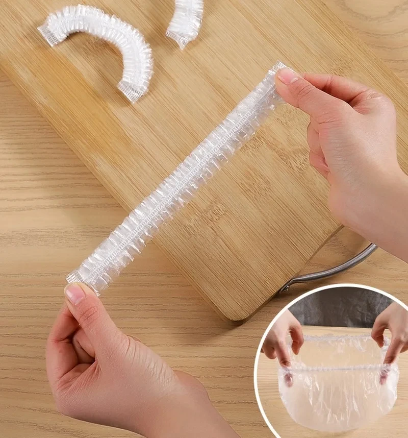 Color Disposable Food Cover Plastic Wrap Food-Grade PE Fresh-keeping Film Bag Storage Kitchen Disposable Bowl Cover Wholesale image 5