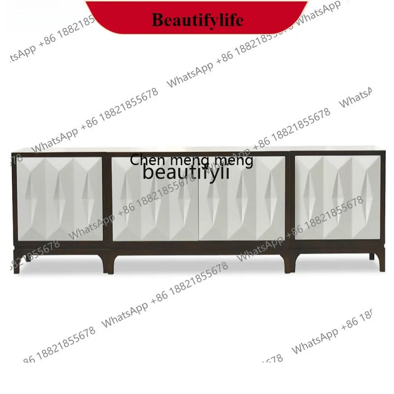 G153 European simple modern light luxury furniture TV cabinet American minimalist style solid wood living room dining side cabin