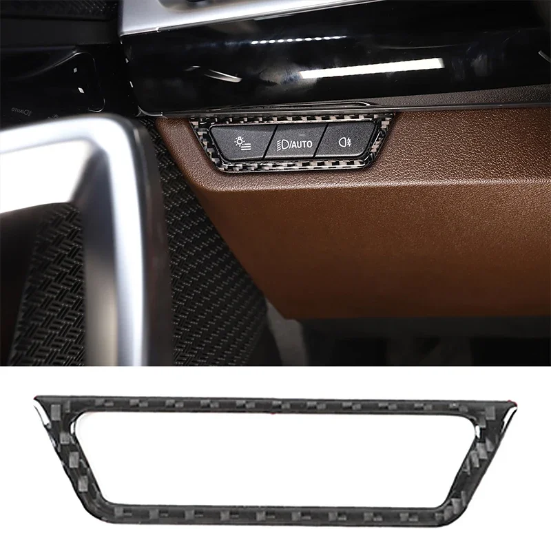 

For BMW X1 U11 2023-2024 Soft Carbon Fiber Auto Headlight Adjustment Switch Frame Sticker Auto Accessories