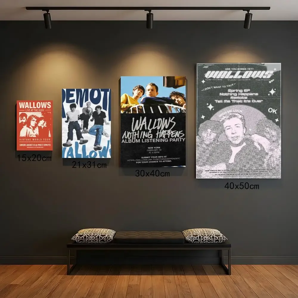 band W-Wallows-S Poster Peel and Stick Wall Art for Cafe Office Bar and Home Decoration