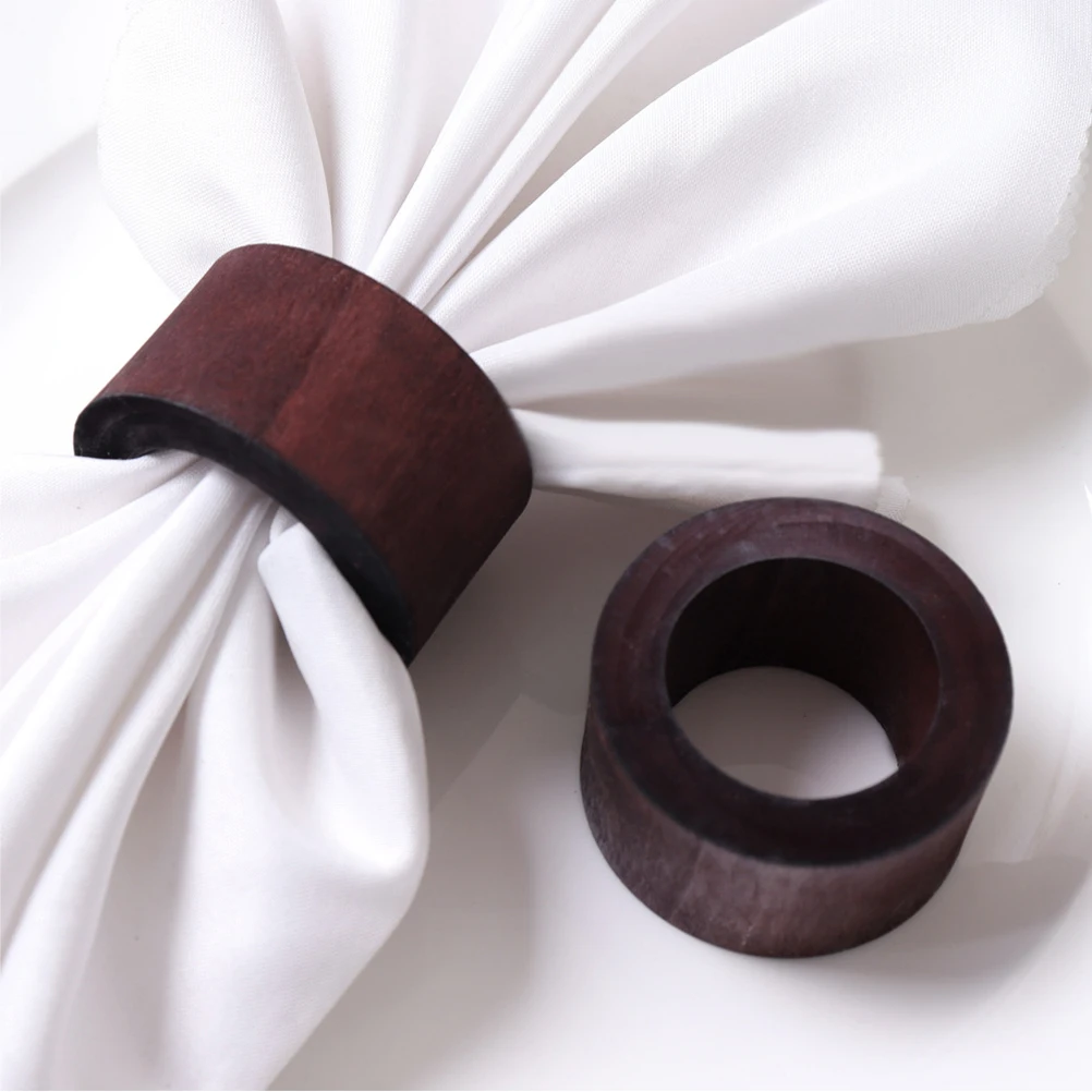 

12Pcs Wooden Napkin Rings Set Rustic Decorative Napkin Holder for Dining Table Weddings Parties Home Napkins Rings
