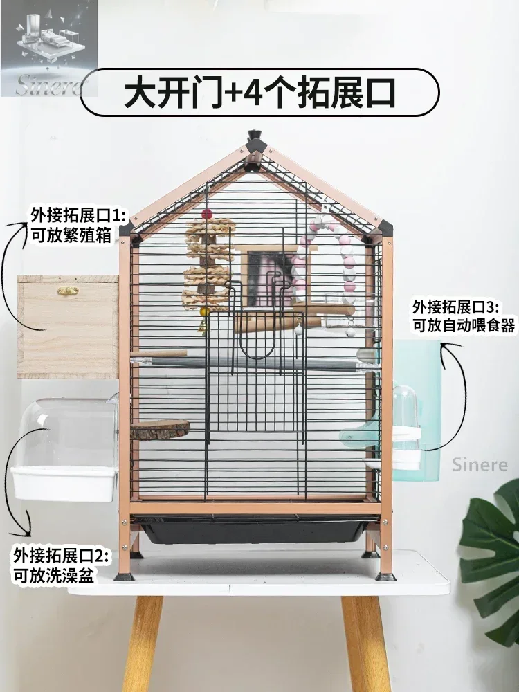 

Bird cage parrot cage free installation luxury ecological villa home tiger skin peony Xuanfeng small sun horizontal silk