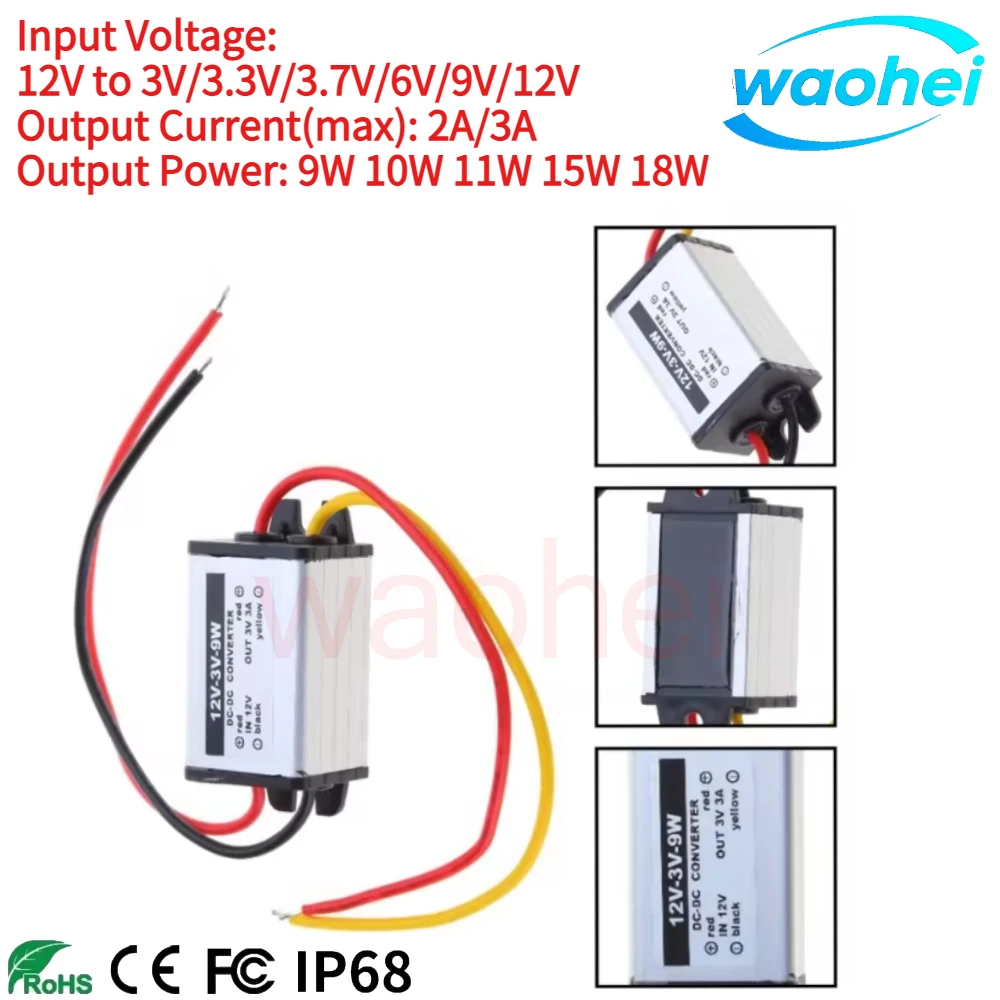 12V24V To 3V 3.3V 3.7V 4.2V 5V 6V 7.5V 9V 12V Power Supply Voltage Converter Buck Step-Down Module DC To DC Converter For Car CE