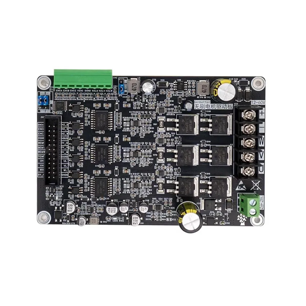 DC12-60V 10A 600W BLDC FOC PID PMSM Brushless DC Motor Driver Board PD6010B Module Hall Encoder Zero Crossing Detection Board
