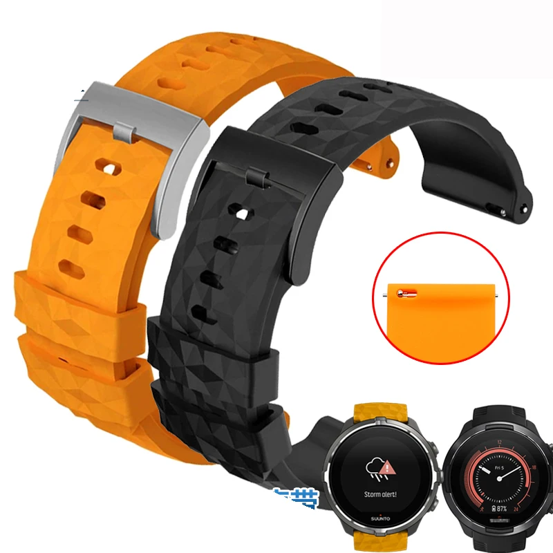 Sports Waterproof rubber watchband Fit suunto TRAVERSE series Alpha watch 24mm silicone straps with stainless steel clasp