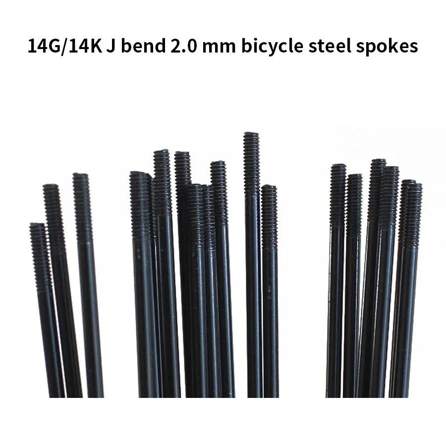 36pcs High Strength Mountain / Road Bike 14G Spokes Black Colour Bicycle Steel Spokes 170mm-300mm BZN001