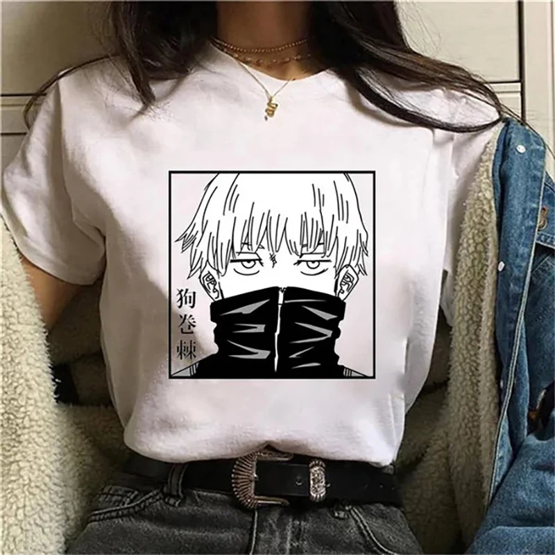 New Inumaki Toge Graphic Print T-shirts for Women Fashion Anime Streetwear Casual Crew Neck Loose Harajuku Tees