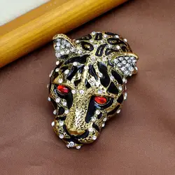 CINDY XIANG Very Large Tiger Leopard Head Brooch Beautiful Animal Pin Unisex Women And Men Fashion Jewelry