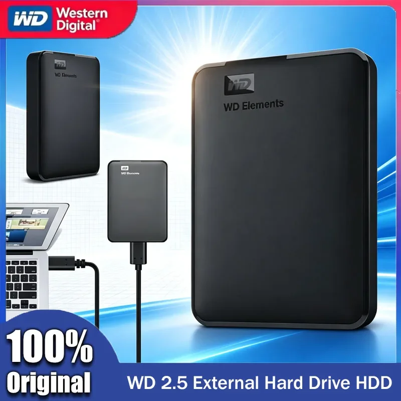 Western Digital WD Elements 5TB 4TB 2T 1T External Hard Drive 2.5" USB 3.0 Portable External HDD Hard Disk For Desktop PC Laptop