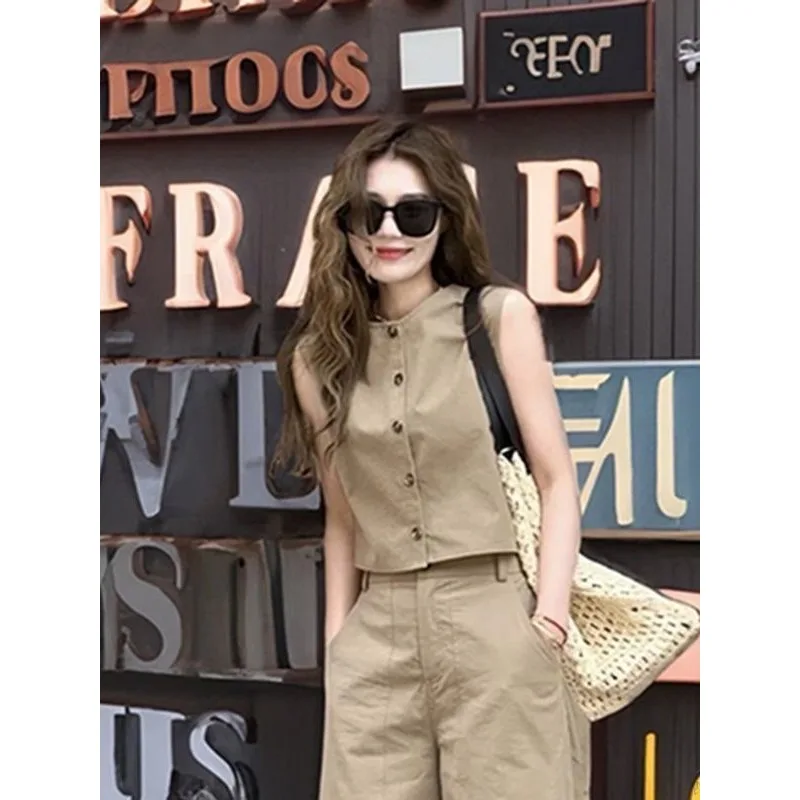 Single /Pant Sets, Summer New Fashion and Thin Foreign Top, Casual Temperament, High-end Pants Two-piece Set, Trendy Women，loose