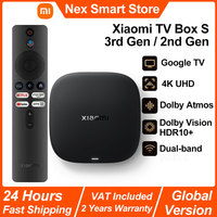 Xiaomi TV Box S 3rd / 2nd Gen, Google TV 4K UHD Media Player, Dolby Vision HDR10+ Smart Android TV Box, Google Assistant BT5.2
