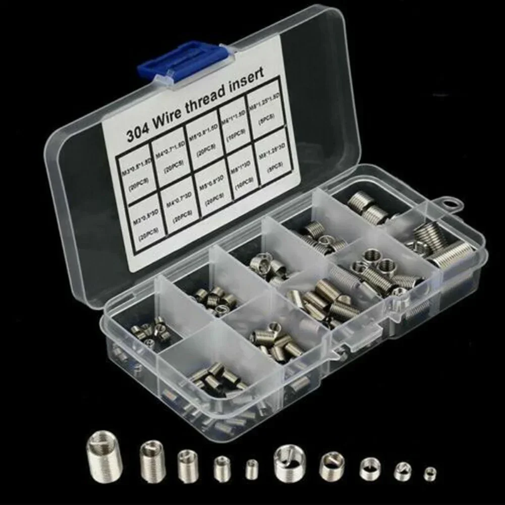 

Helicoil Threaded Inserts Kits Repair Insert 150 Pcs 304 Stainless Steel Accessories Direct Replacement High Quality Useful