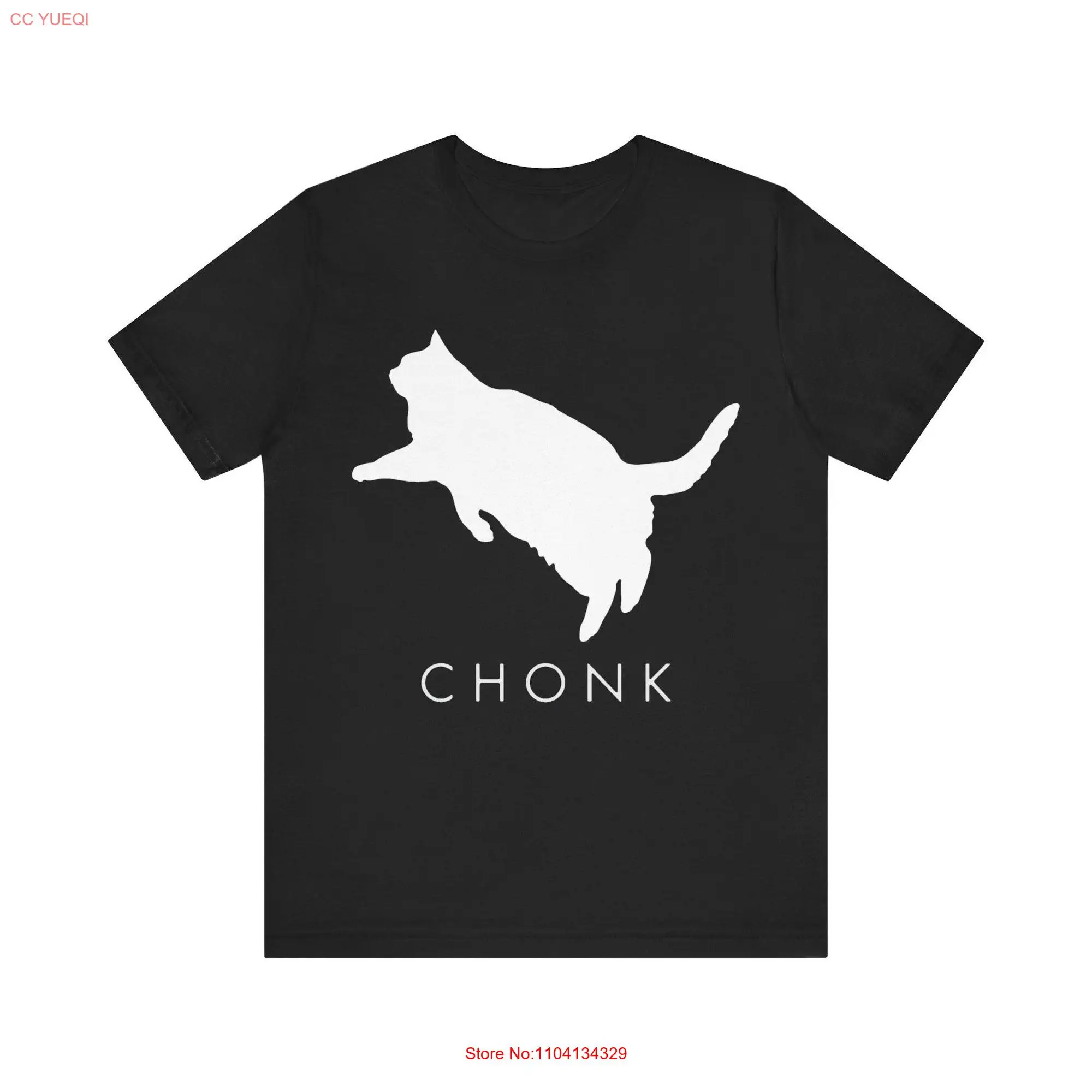 Chonk Cat Silhouette T Shirt long or short sleeves