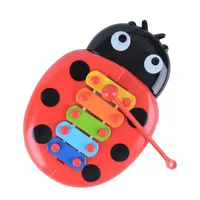 Kids Hand Knock Instrument 8 Notes Beat Xylophone Wooden Ladybug Hand Knock Instrument Notes Kids Musical Toy