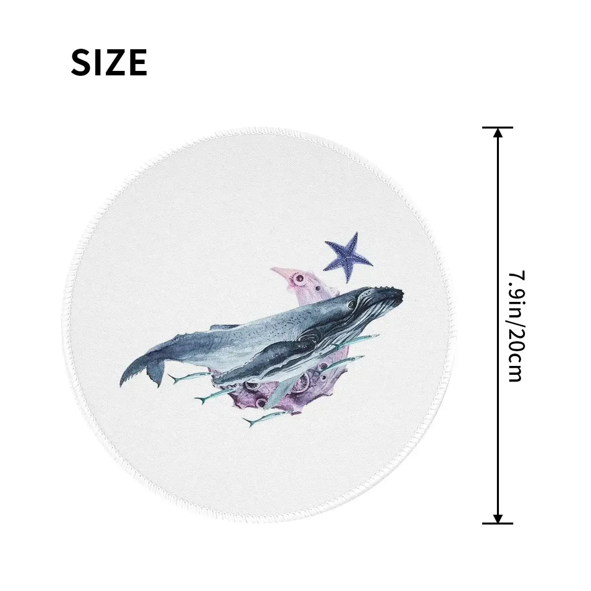 Orca Whale And Dolphin Marine Life Round Mouse Pad Computer Keyboard Mouse Mat Gamer PC Desk Mat Office Accessories Table Mats
