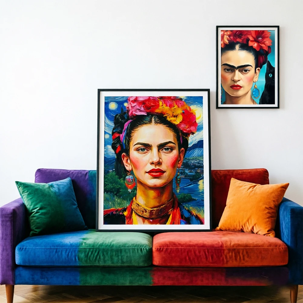 Mexican Artist F-Frida K-Kahlo Art Painting Removable Wall Mural for Living Room – Art Poster Home Decoration Decal