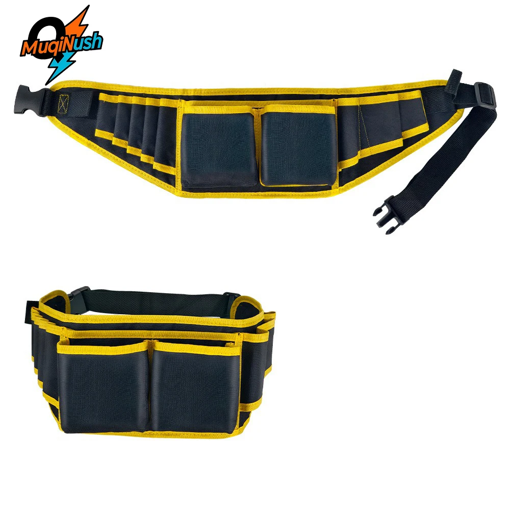 MuqiNush Adjustable Tool Belt Pouch Heavy Duty Waist Tool Bag Multi Pocket Carpenter Electrician Builder Work Utility Storage