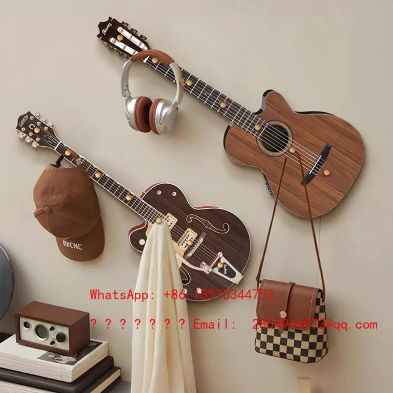 Contemporary Wall Mounted Wooden Clothing Rack Indoor Hanger for Home Living Room