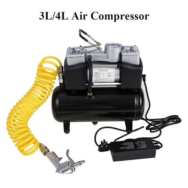 2.5L/4L Small Air Compressor Portable Oil-free Silent Air Pump Mini Car Tire Inflator Pump Air Reservoir for Car Painting