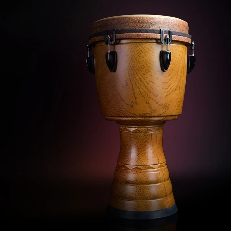 African tambourine, wood plastic master drum, manding drum 12 inch tunable adult professional stage performance