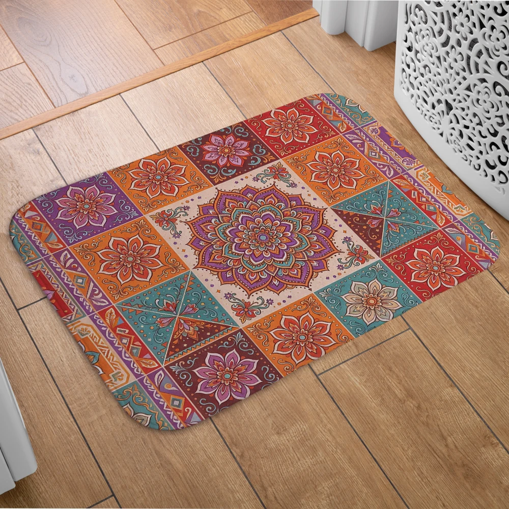 Bohemian ethnic style mandala flower arrangement doormat Home Carpet Entrance Door Mats Modern Decor Carpet Bathroom Floor Mats