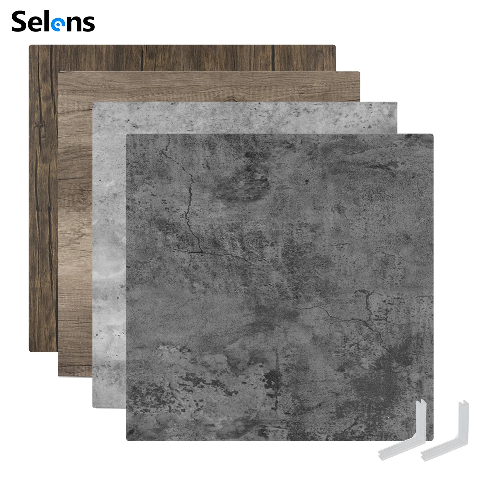 PVC Double-sided 3D Texture Background Board 60x60cm 23.62x23.62inch Solid Color Wood Marble Decoration Photography Backdrop