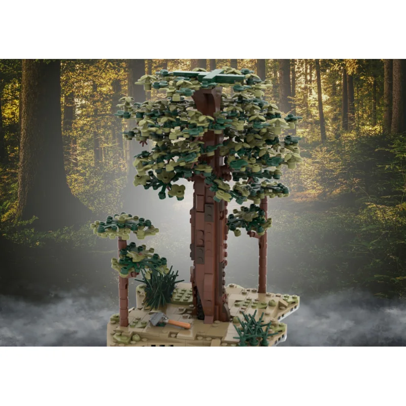 Block Model for 244085 moc Sci-Fi Vegetation Stranger Jungle Tree Outpost with Blue Foliage
