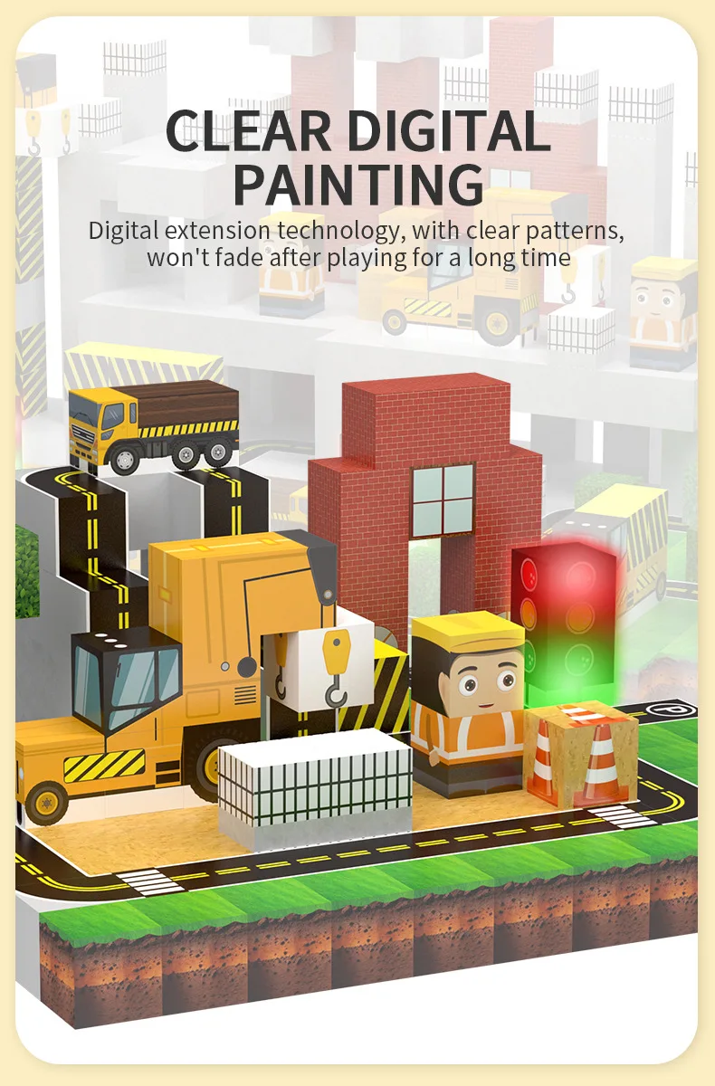 Magnetic Building Blocks with Lights Construction STEM Montessori Sensory Stacking Cubes Toys for Ages 3+ Gifts for Boys & Girls