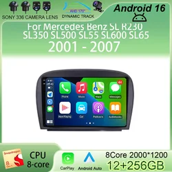 Android 16 For Mercedes Benz SL R230 SL350 SL500 SL55 SL600 SL65 2001-2007 Carplay Car Radio Multimedia Stereo GPS Video Player