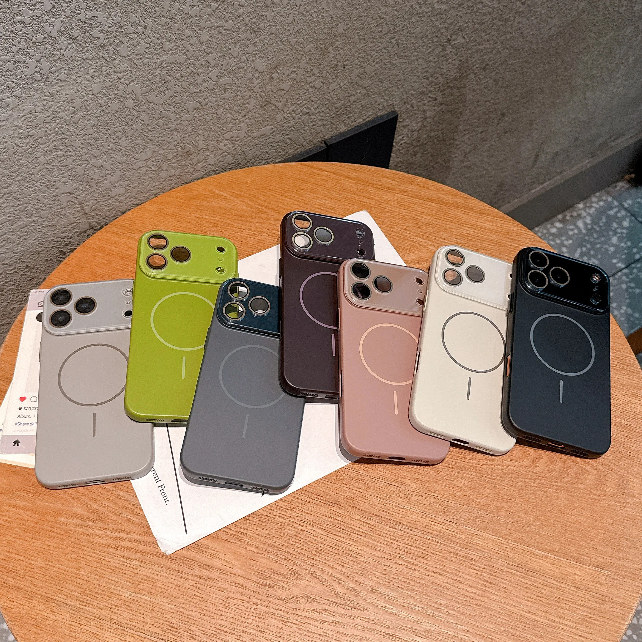 For Iphone 17Promax Soft Magnetic Wireless Charging Compatible Sleek Camera Lens Frame Shockproof Full Body Cover 16 15 14 13