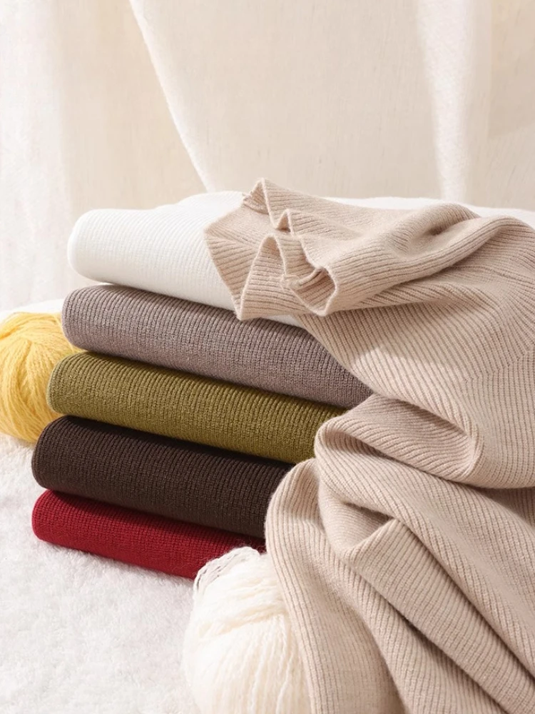 بلوفرات خريف وشتاء 2025 سترة نسائية أساسية غير رسمية بأكمام طويلة سترة محبوكة ضيقة وأنيقة