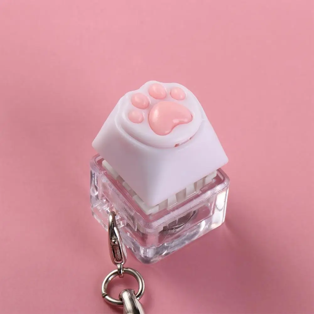 LED Cat Paws Corgi Buttock Keycap Cat Paws Corgi Buttock Pink Cat Claw Pink Cat Claw Keycap Key Chain Removable Colorful