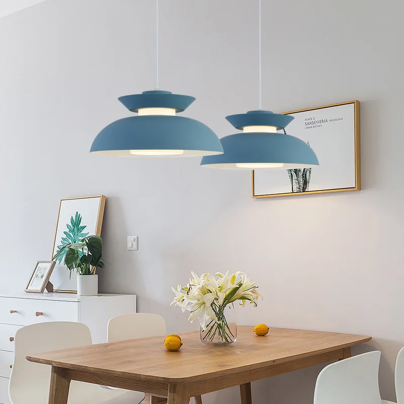 

Nordic Minimalist Creative Macaron Flying Saucer Lamp Bar Bedroom Bedside Office Classroom Dining Room Chandelier