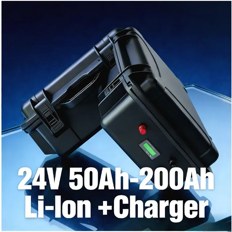 24V Li-ion Battery Series 50Ah-200Ah High-Density Cells Bonus Charger Pack Long-Lasting & Reliable Power Supply