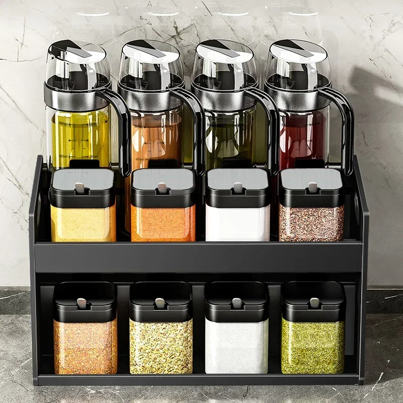 Spice box salt seasoning jar storage box seasoning bottle home kitchen hanging spice seasoning jar set combination oil pot