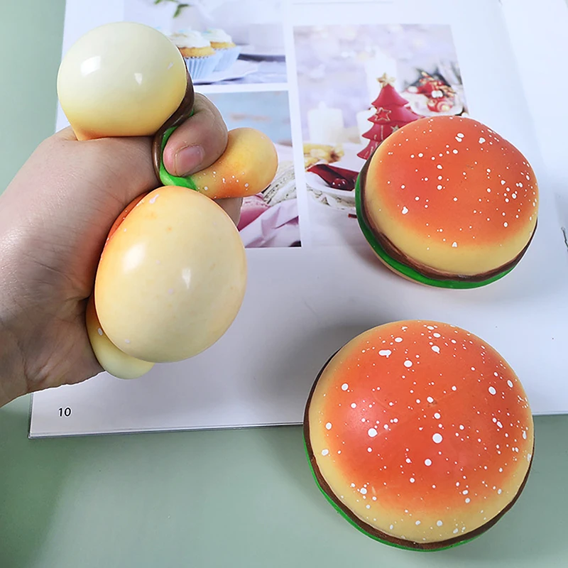 

Burger Stress Ball 3D Hamburger Toys Silicone Decompression Silicone Squeeze Ball Sensory Toy