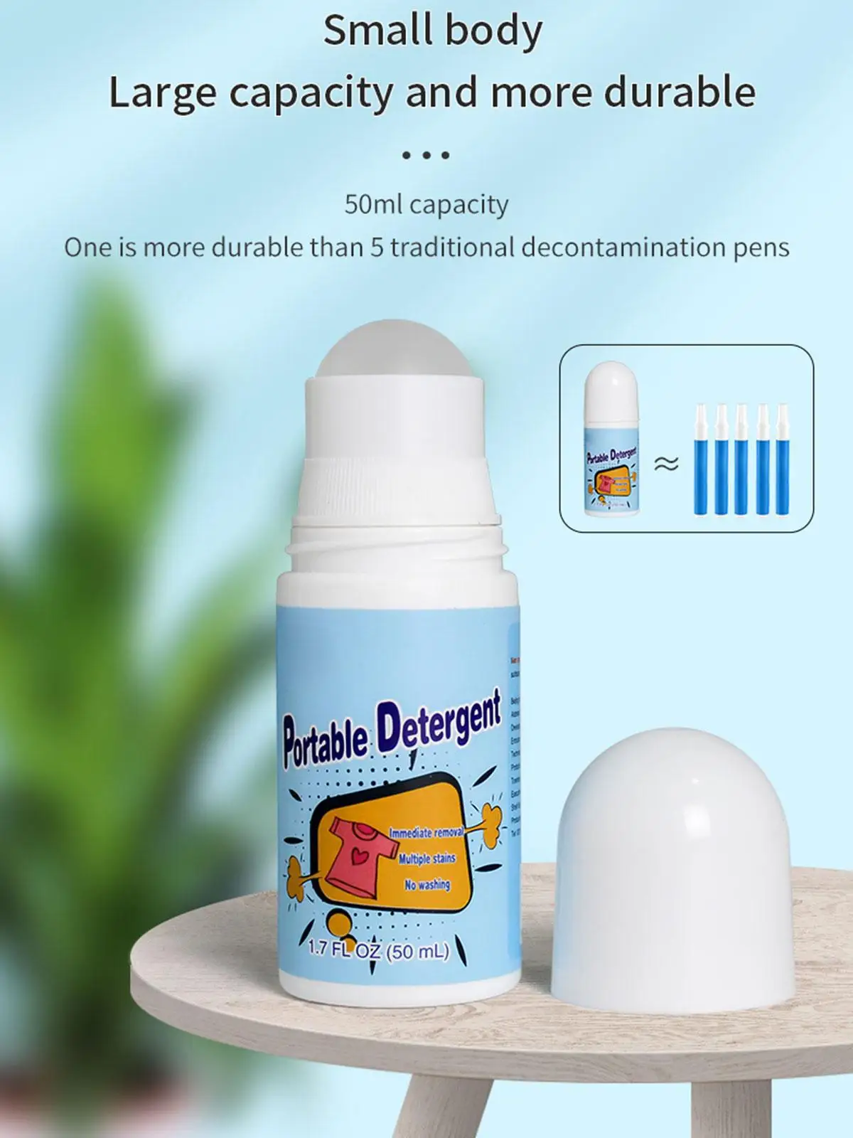 Dissolvant de taches pour vêtements, 50ml, boule de décontamination, nettoyant, huile, sans lavage, détergent roulant, perles, dissolvant de café, taches Ma E8Z0