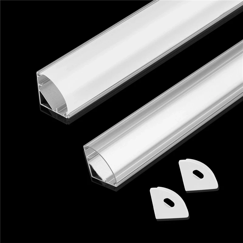 

1M LED aluminum chann 45 degree angle aluminum profile for 5050 3528 5630 LED strips Milky white/transparent cover strip channel