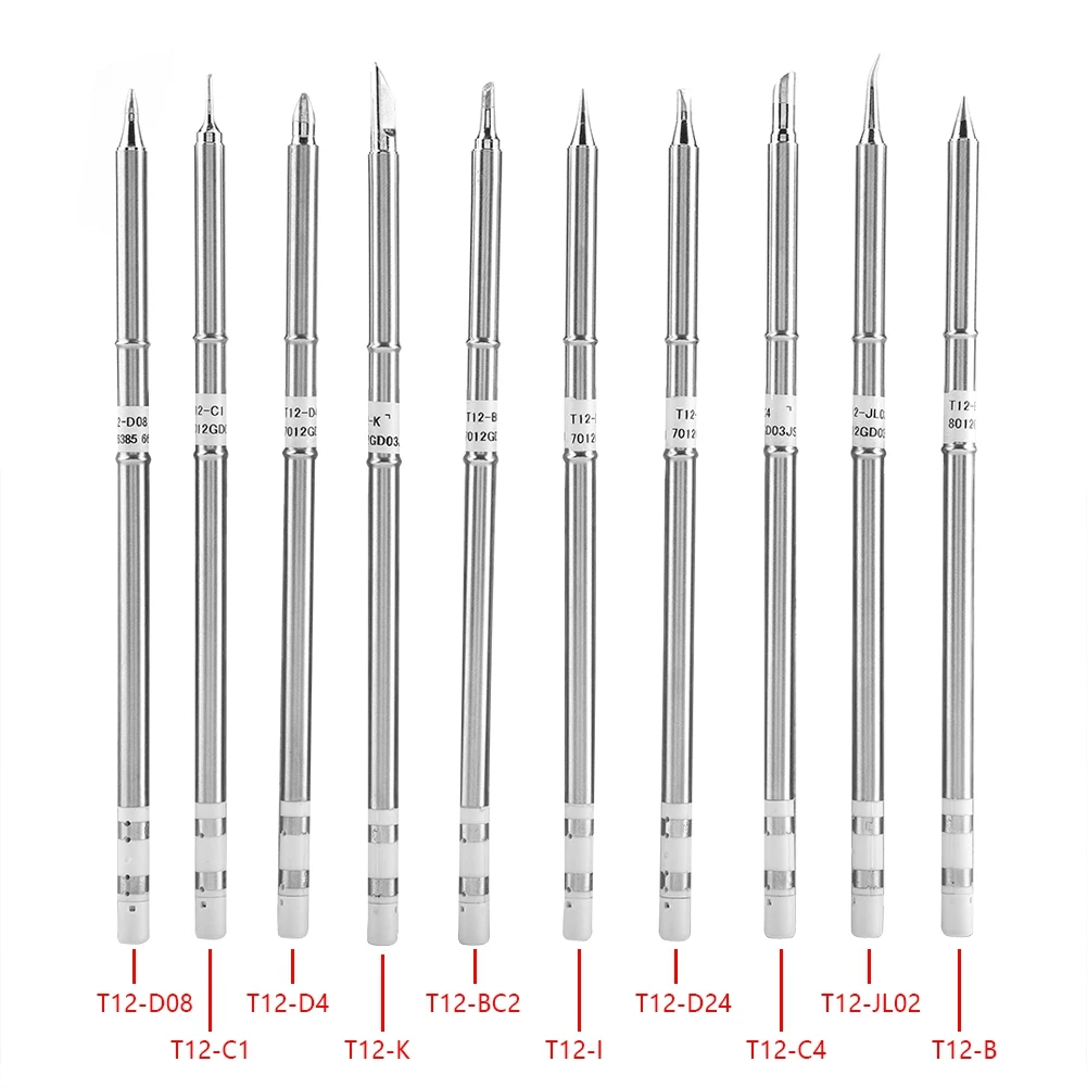 T12 Series Soldering Iron Tips Welding Tool Replacement for FX-951 Rework Station Soldering Station Tip Soldering Iron Tip